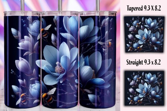 3D Flowers with Bee Tumbler Warp Graphic Tumbler Wraps By RevolutionCraft