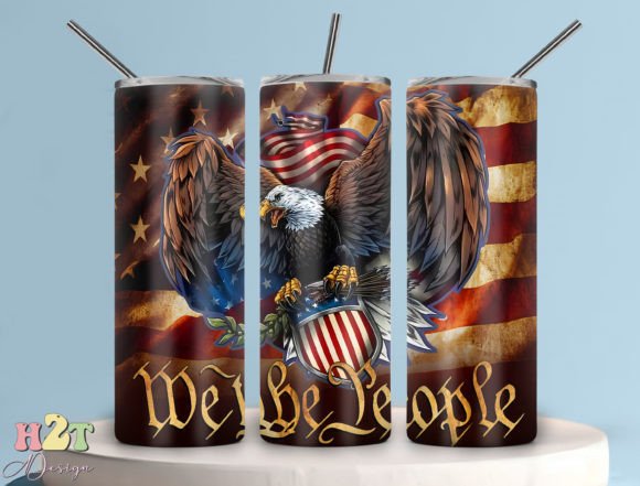 4th of July Tumbler 20oz Png Graphic Tumbler Wraps By H2T.Design
