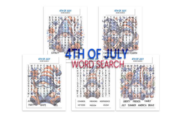 4th of July Word Search Graphic KDP Interiors By Kdp Vibe