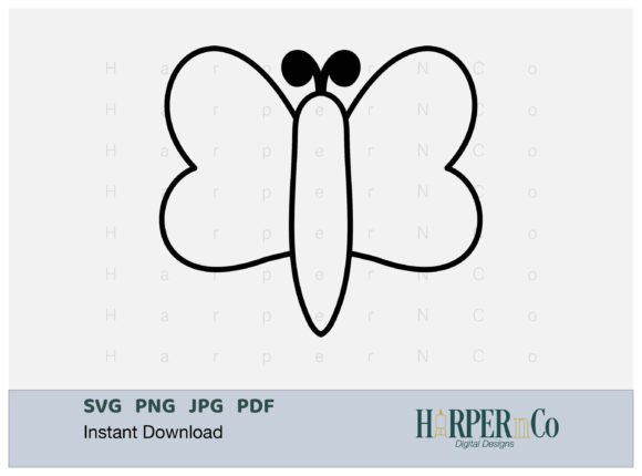 BUTTERFLY OUTLINE 21 SVG PNG Cut EPS Gráfico Manualidades Por HarperNCo