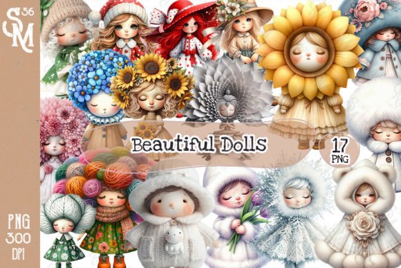 Beautiful Dolls Clipart PNG Graphics Graphic Illustrations By StevenMunoz56