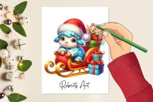 Cute Christmas Sheep Sublimation Clipart Graphic Illustrations By RobertsArt 5