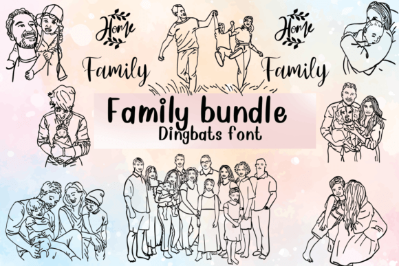 Family Bundle Dingbats Font By Nongyao