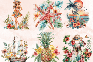 Floral Summer Clipart Sublimation Graphic Illustrations By giraffecreativestudio 6