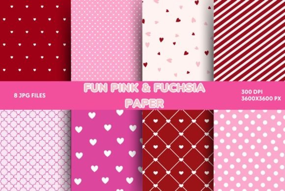 Fun Pink & Fuchsia Paper Graphic Backgrounds By All_Design98