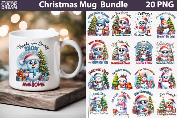 Funny Snowman Mug Sublimation Bundle Graphic Crafts By WatercolorColorDream