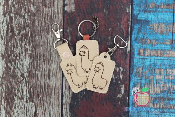 Hairy Llama Keyfob Keychain ITH Wild Animals Embroidery Design By embroiderydesigns101
