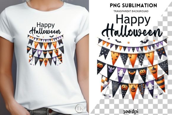 Halloween Flag & Bunting Banner PNG Graphic Illustrations By Tanya Kart