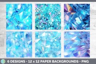 Holographic Cyan Paper Backgrounds | Di Afbeelding AI Illustraties Door Enliven Designs