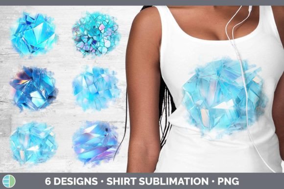 Holographic Cyan Shirt | Sublimation Ba Grafik KI Illustrationen Von Enliven Designs