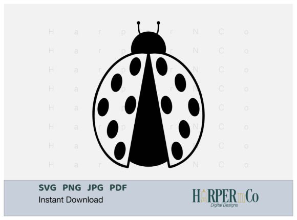 Ladybug Outline 2 SVG PNG Cut EPS File Illustration Artisanat Par HarperNCo