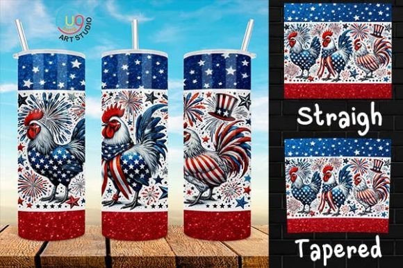 Patriotic USA Chicken Tumbler, America Grafik Tumblr Von HugHang Art Studio