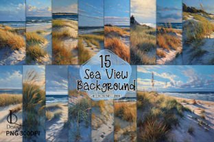 Sea View Background Clipart PNG Graphics Grafika Rękodzieła Przez LQ Design 1