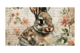Vintage Bunny Pages Graphic Backgrounds By purplepalette 3