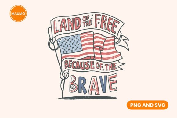 4th of July, Free and Brave Voting Quote Graphic Print Templates By Maumo Designs