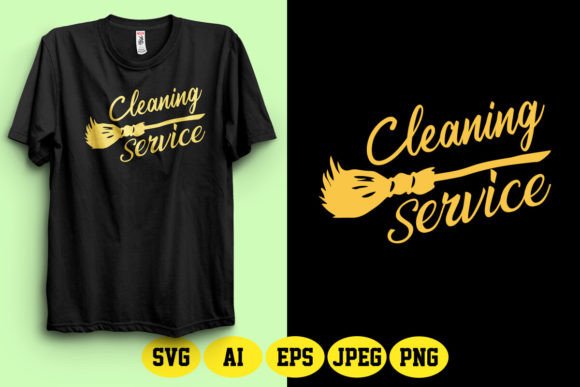 Cleaning Service SVG T-Shirt Design Graphic T-shirt Designs By fatimaakhter01936