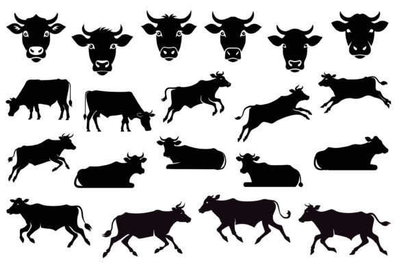 Cow Silhouette Graphic Illustrations By VYCstore