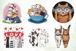 Cute Cats Sublimation Clipart Graphic Illustrations By JaneCreative 2