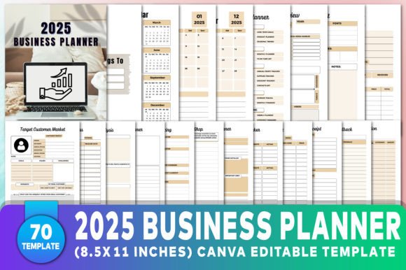 Editable 2025 Business Planner Graphic KDP Interiors By KDP GRAVITY