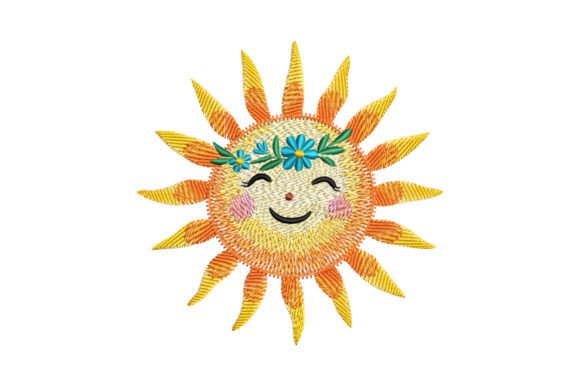 Flower Sun Summer Embroidery Design By EmbArt