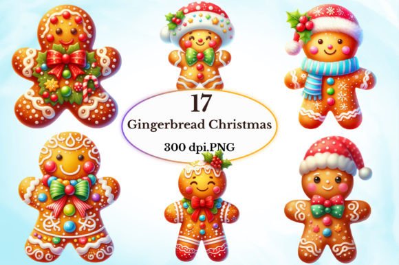Gingerbread Christmas Clipart Bundle Graphic Illustrations By craftvillage