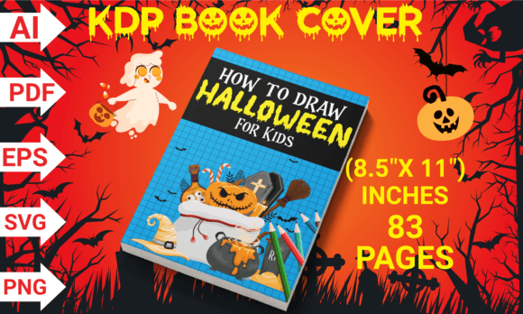 HALLOWEEN How to Draw for Kids+Cover Graphic Coloring Pages & Books Kids By Merch Creative