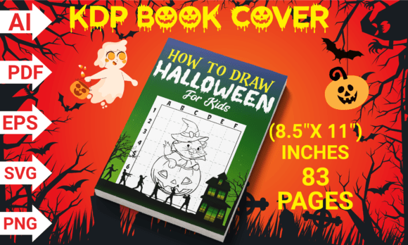 HALLOWEEN How to Draw for Kids+Cover Illustration Pages et livres de coloriage pour enfants Par Merch Creative
