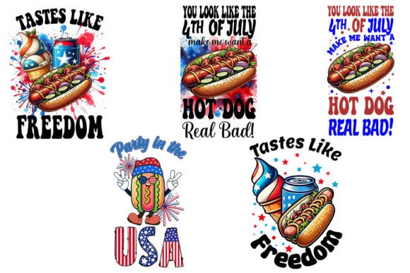 Hot Dog 4th of July Sublimation Graphic Graphic Templates By The GraphicSphere