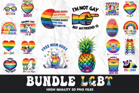LGBT Sublimation Designs Bundle Graphic T-shirt Designs By Kanweat