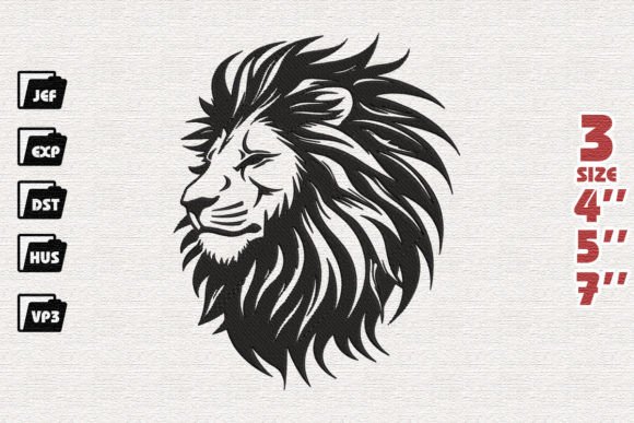 Lion Wild Animals Embroidery Design By Nutty Creations