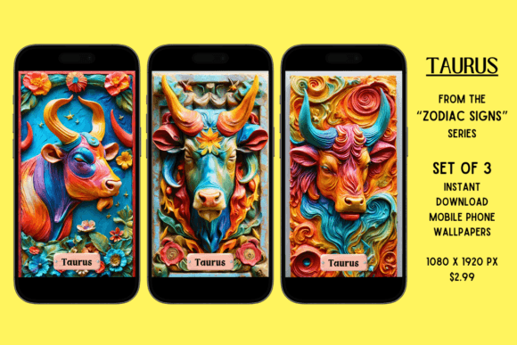 Mobile Phone Wallpaper (Taurus) Graphic AI Graphics By Douglas DeLong