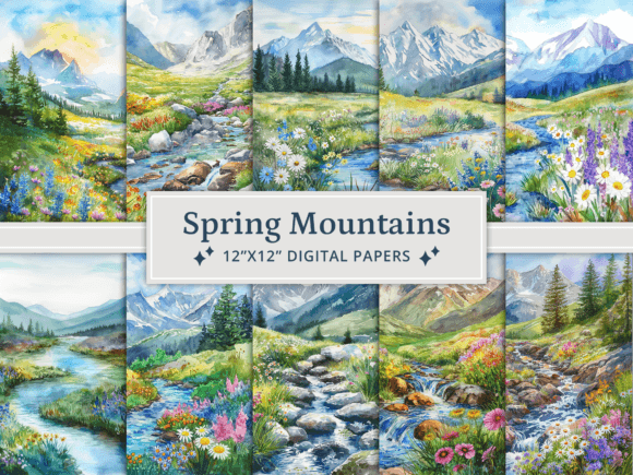 Spring Mountains Illustration Fonds d'Écran Par altendi