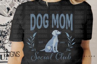 Vintage Dog Mom Social Club Coquette Png Illustration Designs de T-shirts Par DSIGNS 2