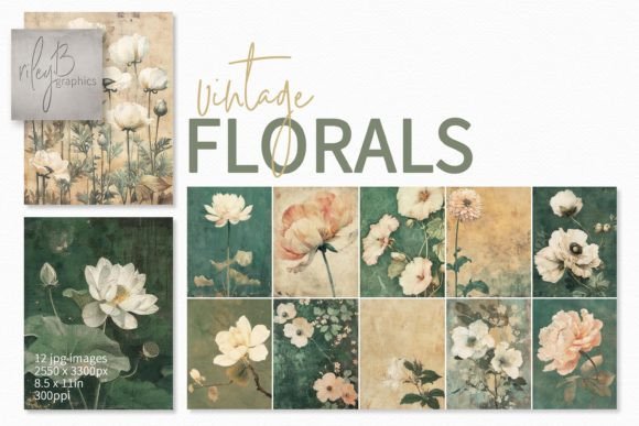 Vintage Florals Gráfico Ilustraciones IA Por rileybgraphics