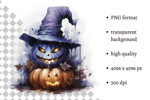 Watercolor Spooky Halloween PNG Clipart Graphic Illustrations By MashMashStickers