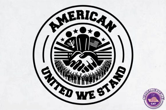 AMERICAN UNITED WE STAND SVG PNG DESIGN Graphic Print Templates By Cute Cat