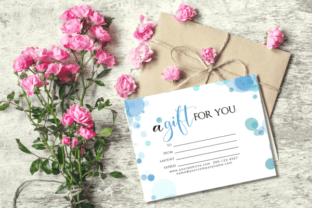 Blue Gift Voucher Card Canva Templa Grafika Szablony do Druku Przez Dragonfly Printables 3