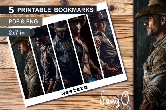 Bookmark Cowboy Hat Sheriff Western PNG Graphic Print Templates By Sany O.