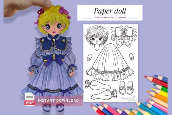 Children Paper Doll Coloring Pages Graphic Coloring Pages & Books By Mareeya Paper Crafts