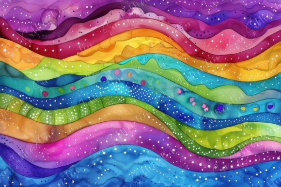 Colorful Abstract Waves Illustration Fonds d'Écran Par Sun Sublimation