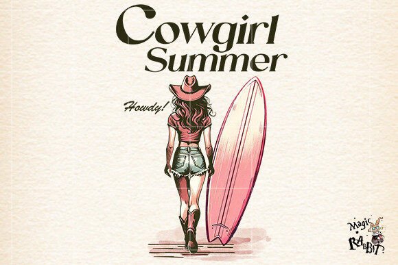 Cowgirl Summer Png Sublimation Grafik Druckbare Illustrationen Von Magic Rabbit