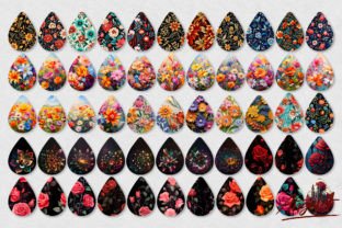 Floral Teardrop Earrings Bundle Graphic Crafts By Angel-A 4