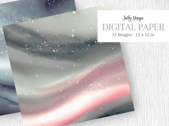 Gray Aurora Borealis & Pink Glitter Grafica Sfondi Di jallydesign