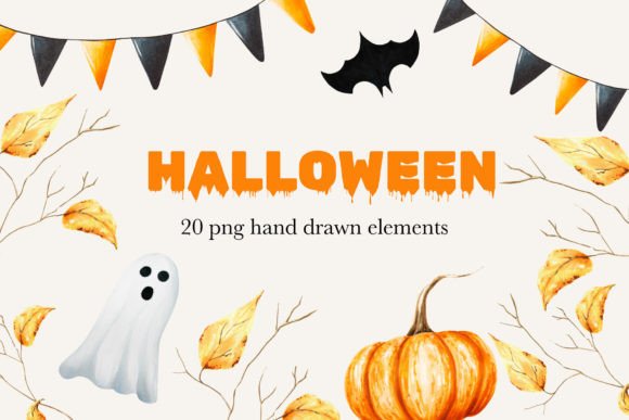 Halloween Hand Drawn Elements Graphic Illustrations By Navenzeles
