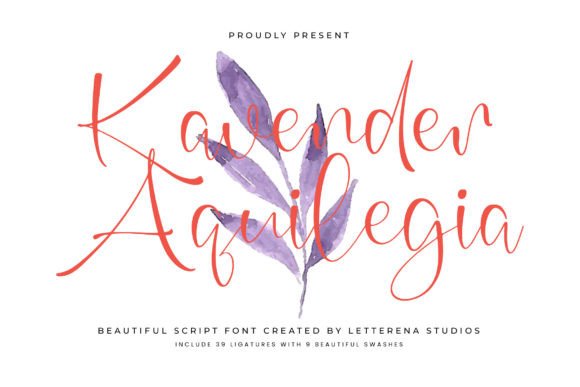 Kavender Aquilegia Script & Handwritten Font By Letterena Studios