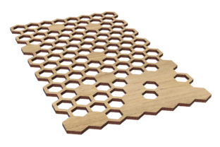 Laser Cut Honeycomb Hot Plate Stand Graphic 3D Shapes By Sedov Laser Patterns 3