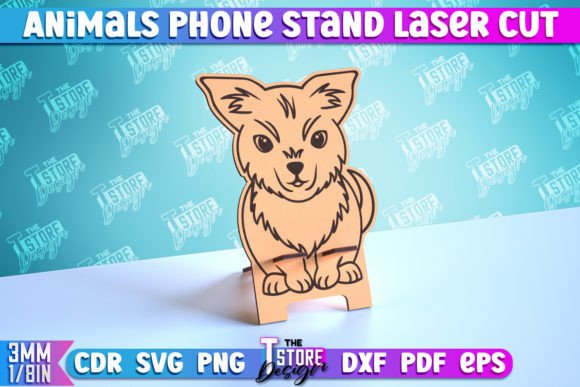 Phone Stand | Dog Design | Phone Holder Graphic Crafts By The T Store Design