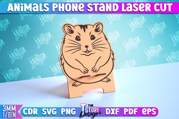 Phone Stand | Hamster Design | CNC File Gráfico Manualidades Por The T Store Design