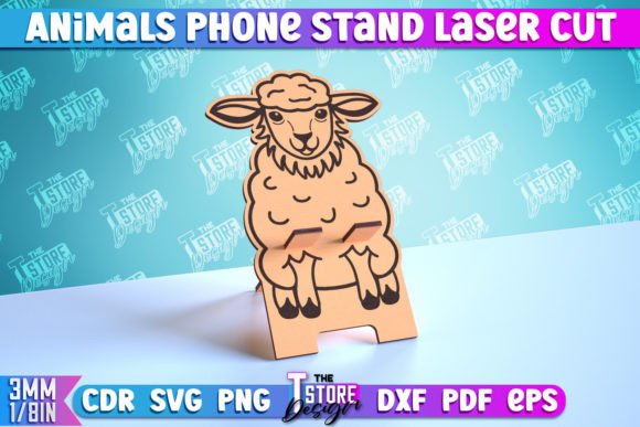 Phone Stand | Sheep Design |Phone Holder Grafik Plotterdateien Von The T Store Design