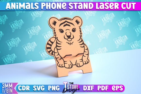 Phone Stand | Tiger Design |Phone Holder Grafik Plotterdateien Von The T Store Design